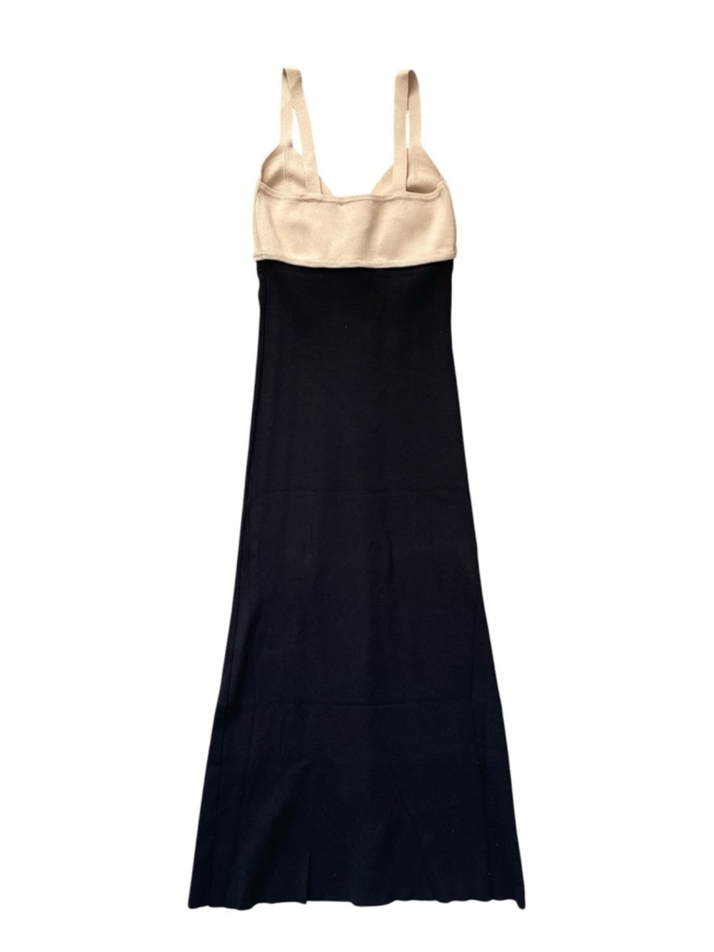 Sweet Lemon Colorblock Knit Midi Dress Black & Beige Size M NWT - Picture 5 of 5
